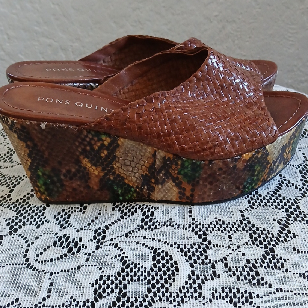 Pons Quintana Brown Woven Mules - Picture 5 of 9